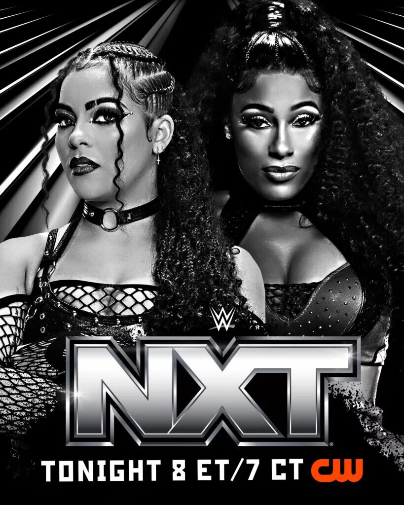A graphic for WWE NXT featuring Jaida Parker and Lash Legend.