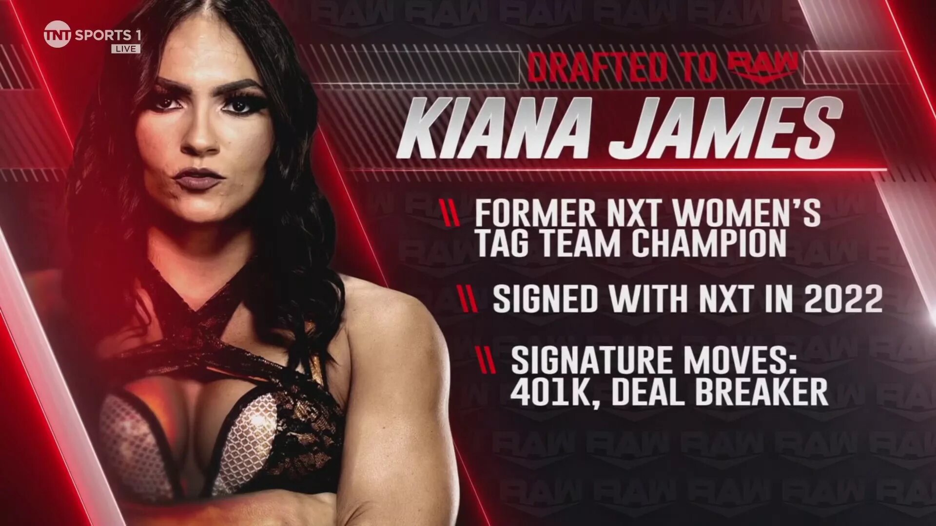 A photo of WWE superstar Kiana James.