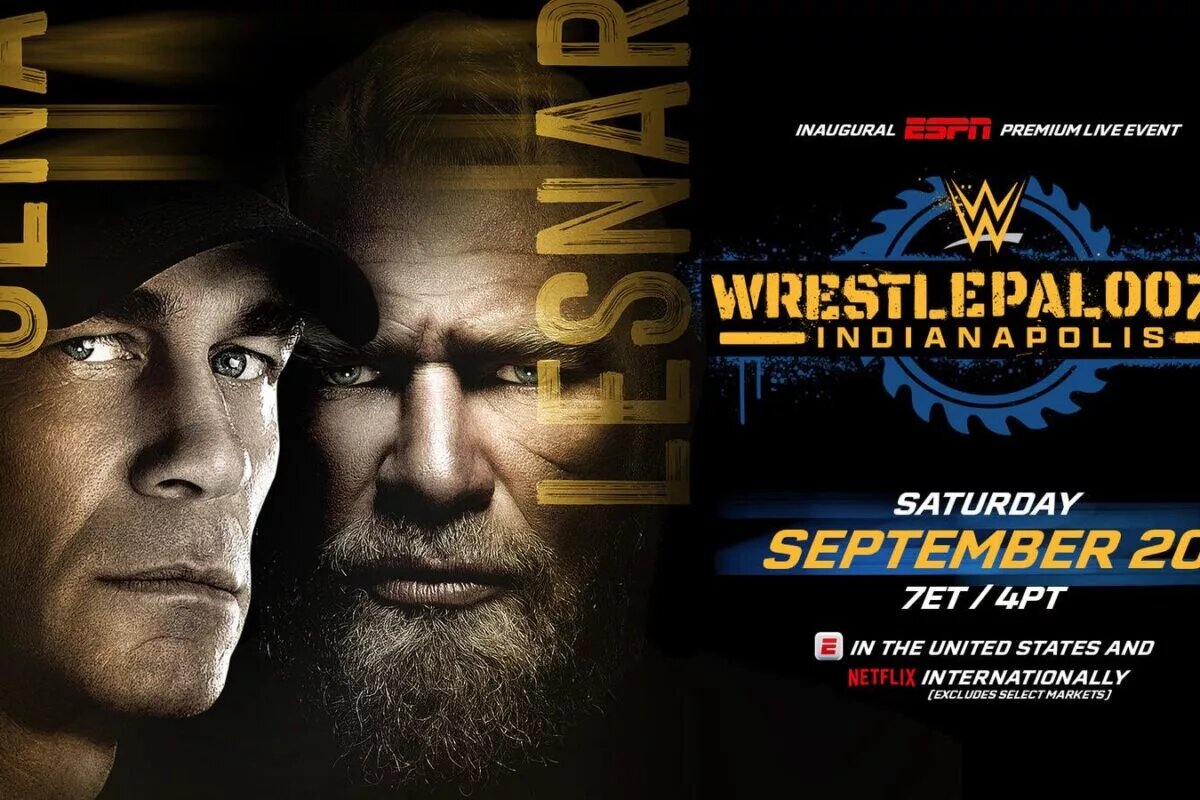 A graphic for WWE Wrestlepalooza, happening on September 20, 2025 in Indianapolis, Indiana, marking WWE's debut on ESPN.