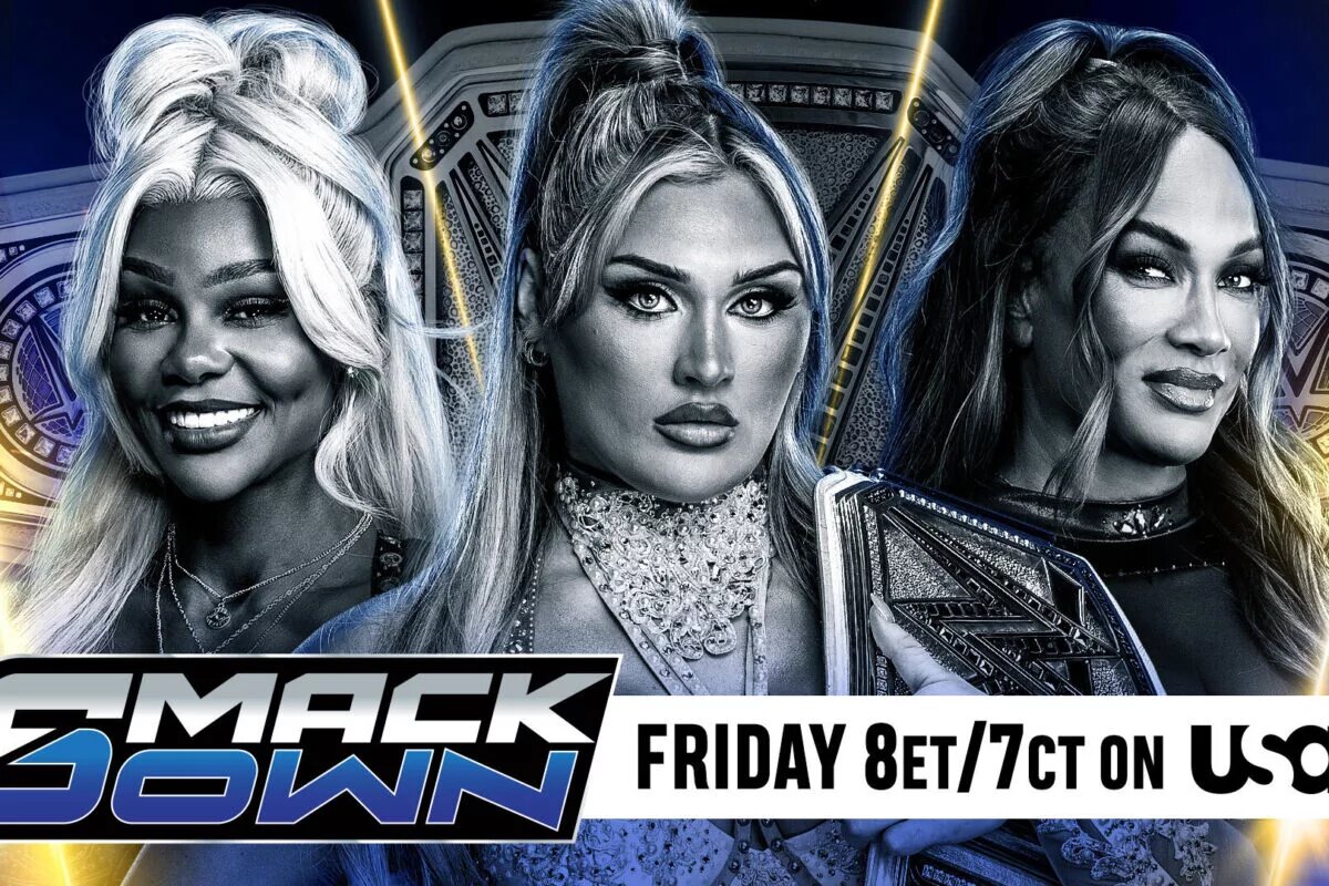 A graphic for the WWE SmackDown preview for September 26, 2025, the first SmackDown after Wrestlepalooza.