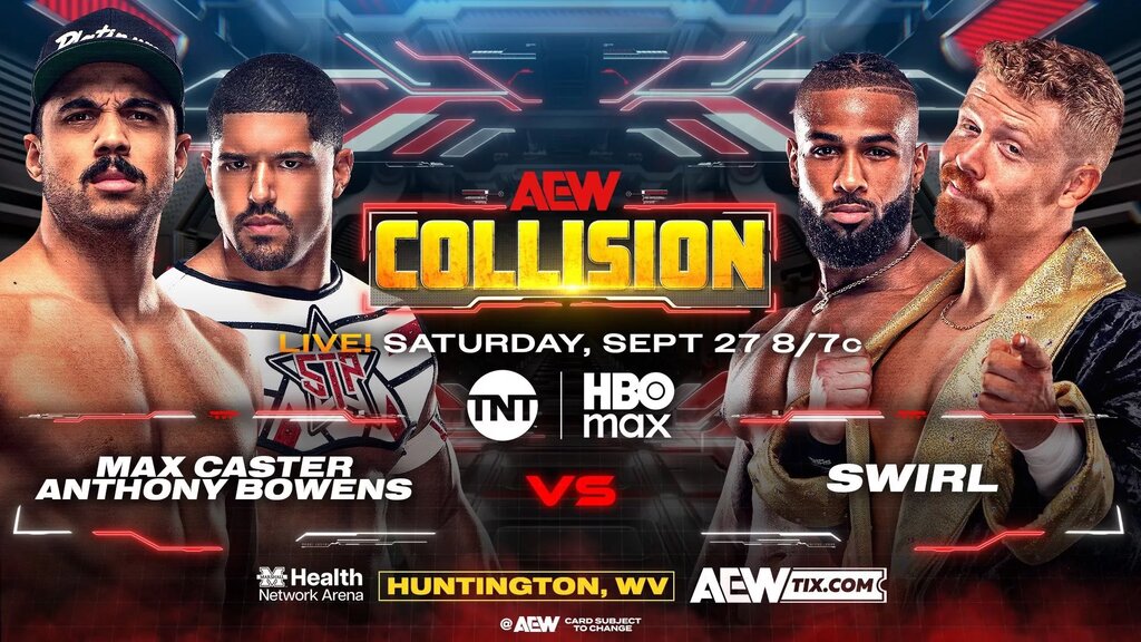 A graphic for the AEW Collision preview for the September 27, 2025 edition.