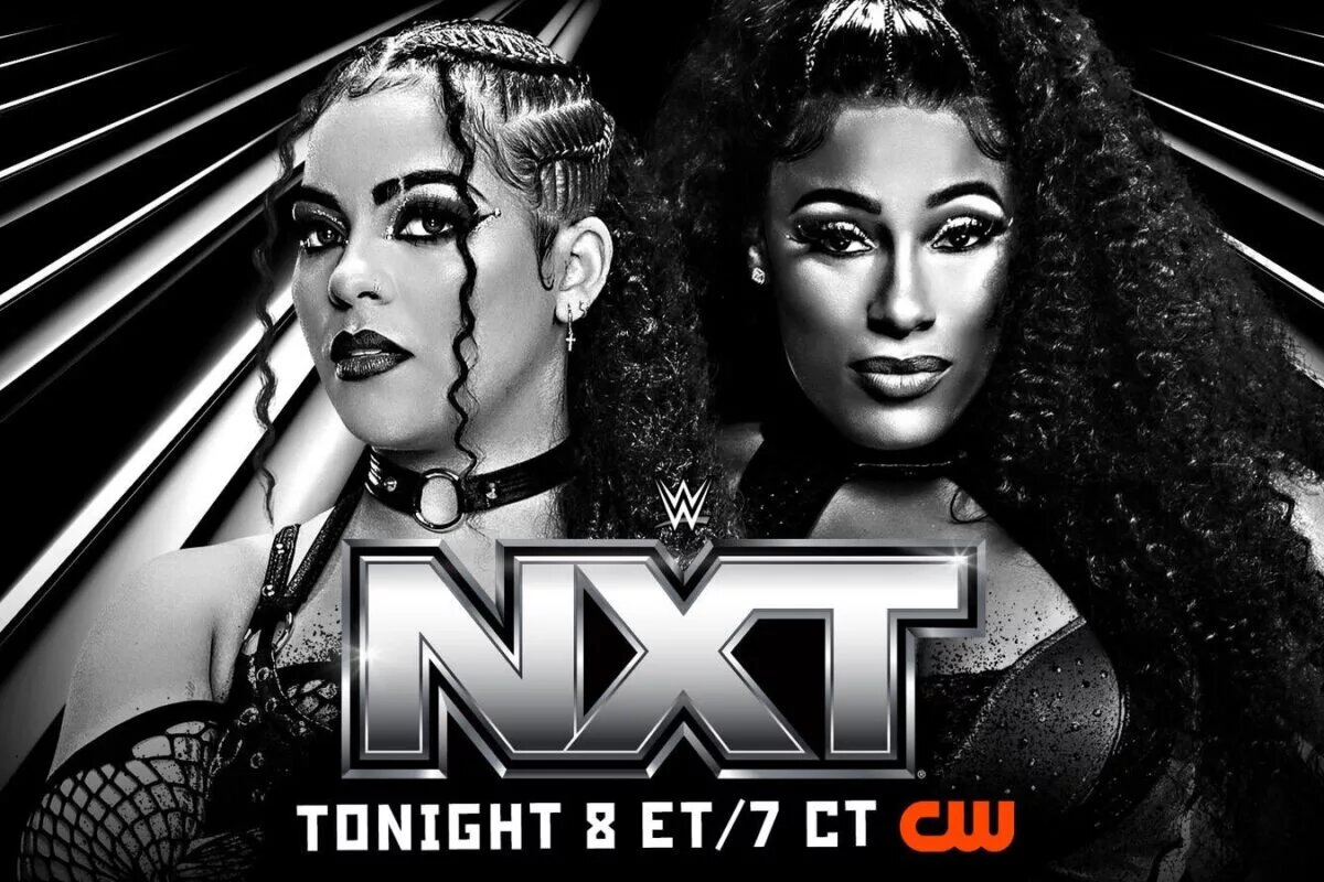 A graphic for WWE NXT featuring Jaida Parker and Lash Legend.