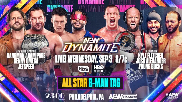 A graphic for the AEW Dynamite preview for September 3rd, 2025.
