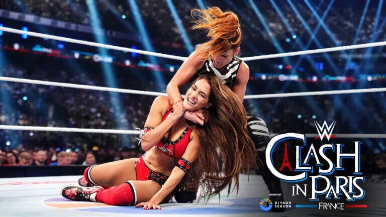 Clash in Paris image of Becky Lynch and Nikki Bella