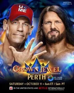 AJ Styles vs. John Cena Crown Jewel Graphic