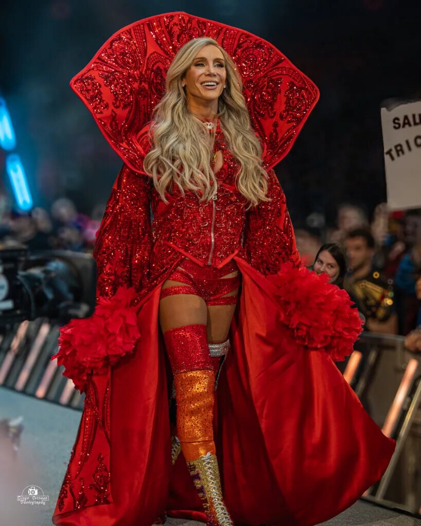 A photo of one of the greatest WWE heels of the new era, Charlotte Flair.