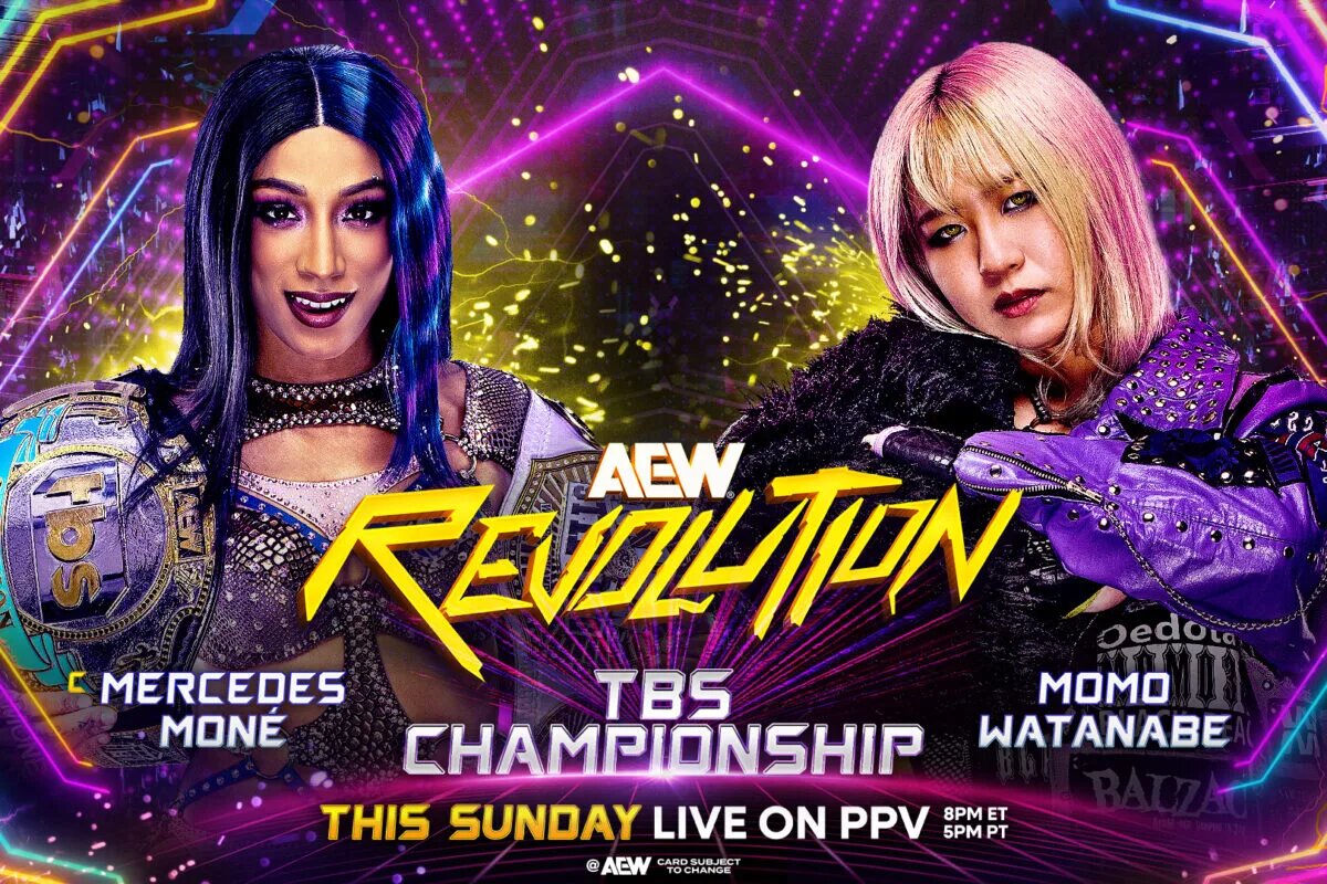 A graphic of top Joshi in 2025 Momo Watanabe in AEW.