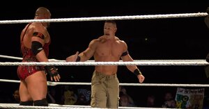 A graphic for WWE TV star John Cena.