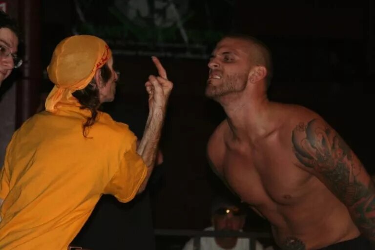 A photo of WWE SmackDown commentator Corey Graves, who got brutalized by Brock Lesnar.