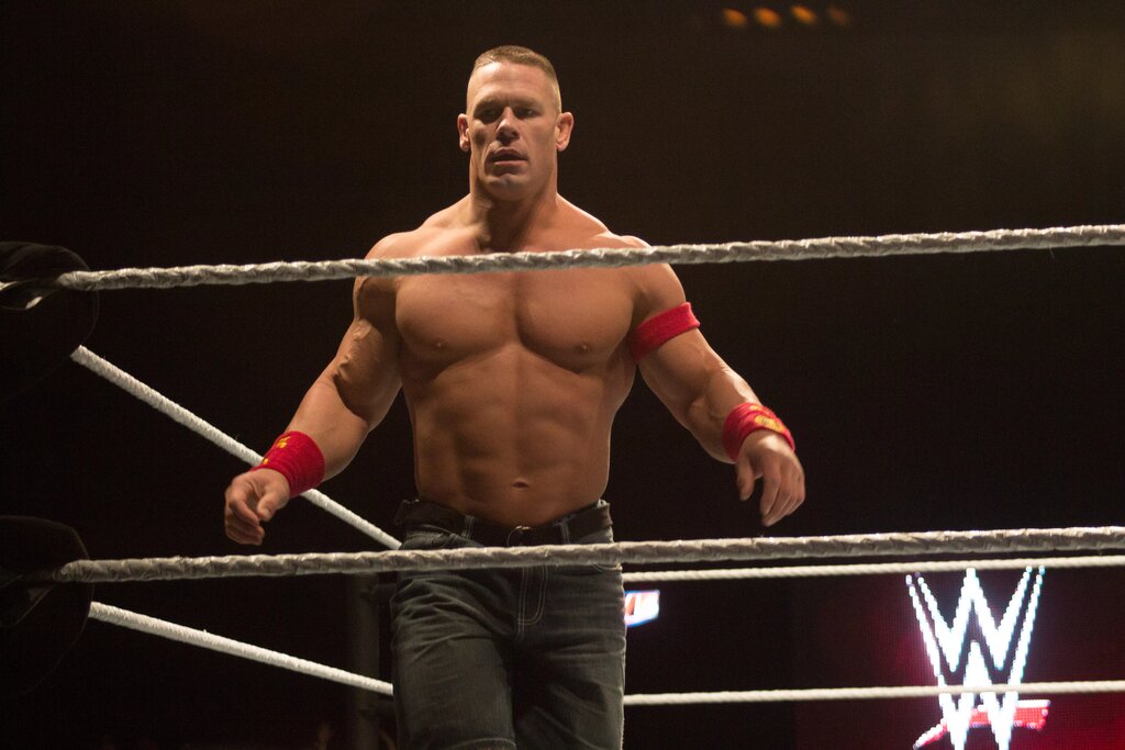 A graphic for WWE TV star John Cena.