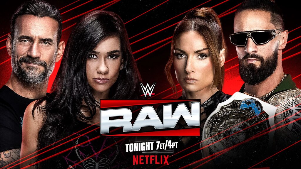 CM Punk, AJ Lee, Becky Lynch, and Seth Rollins will come face-to-face on WWE Raw tonight in advance of their Wrestlepalooza showdown.