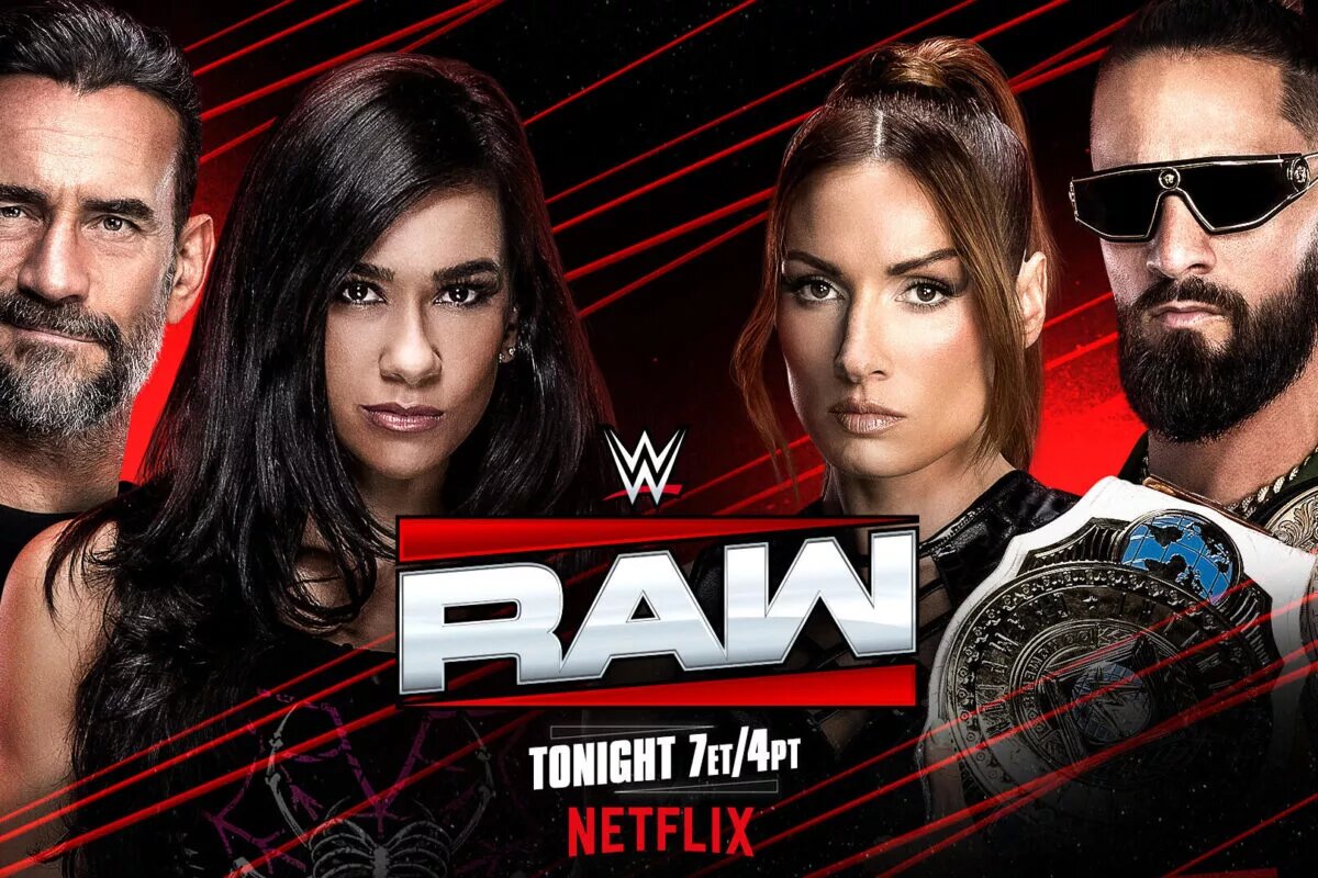 CM Punk, AJ Lee, Becky Lynch, and Seth Rollins will come face-to-face on WWE Raw tonight in advance of their Wrestlepalooza showdown.