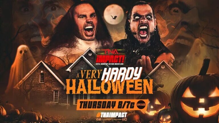 A graphic for TNA iMPACT a Very Hardy Halloween.