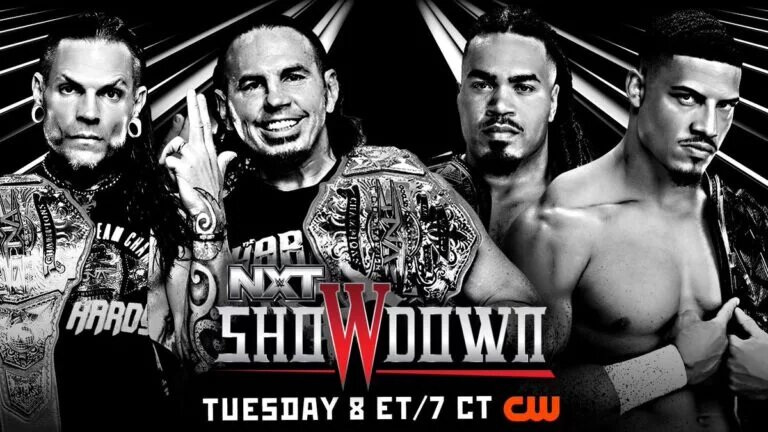 A photo of The Hardy Boyz at NXT Showdown.