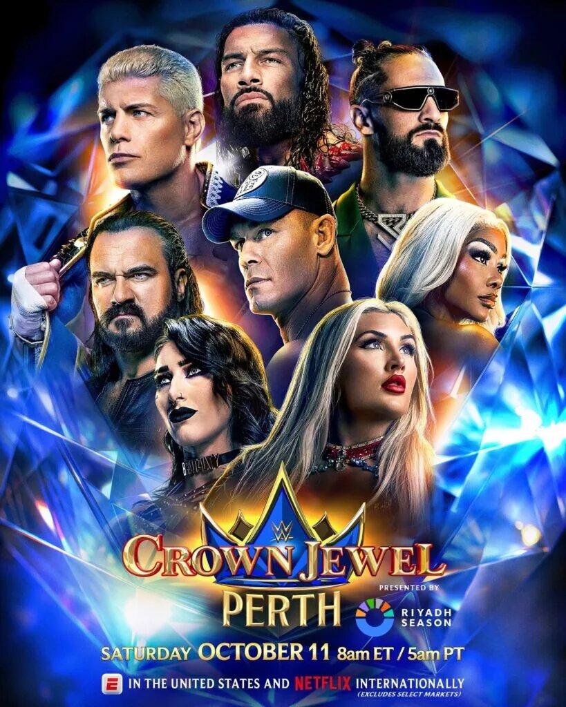 A graphic for WWE Crown Jewel Perth.