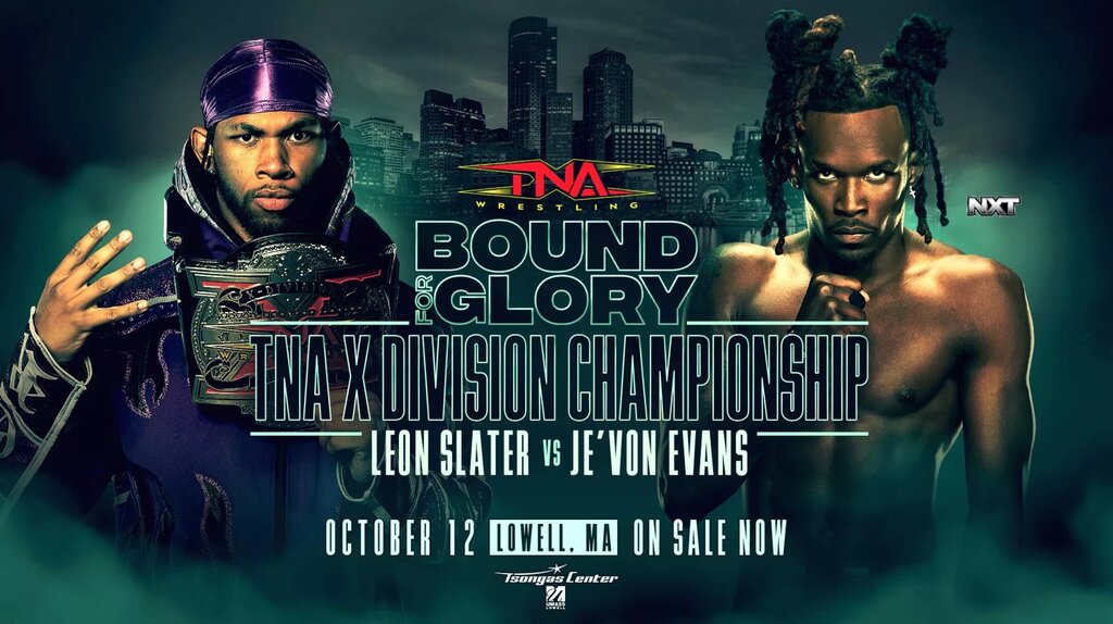 A TNA Bound for Glory graphic featuring Leon Slater and Je'Von Evans.