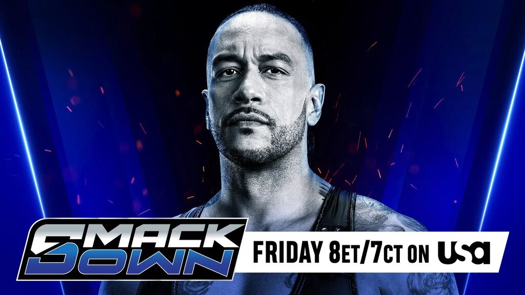 A WWE SmackDown graphic featuring Damian Priest, who got antahonized by Kit Wilson of Pretty Deadly.