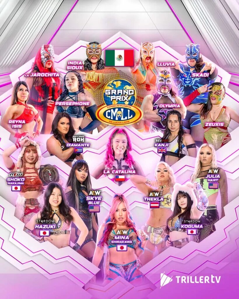 A CMLL Women's Grand Prix 2025 graphic.