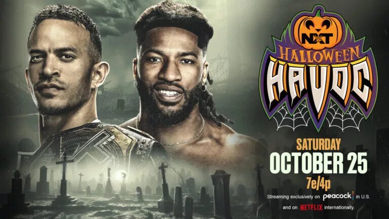 A graphic for the NXT Halloween Havoc 2025 results.
