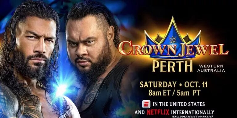 A graphic for WWE Crown Jewel Perth.