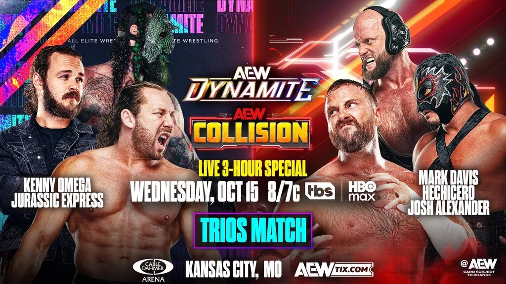 A graphic for the AEW Dynamite/Collision Live 3-Hour Special.