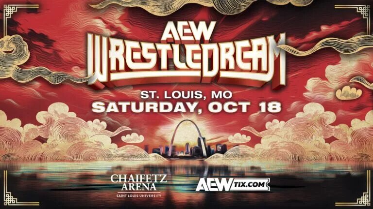 A graphic for the AEW WrestleDream preview, the event happening on October 18th, 2025.