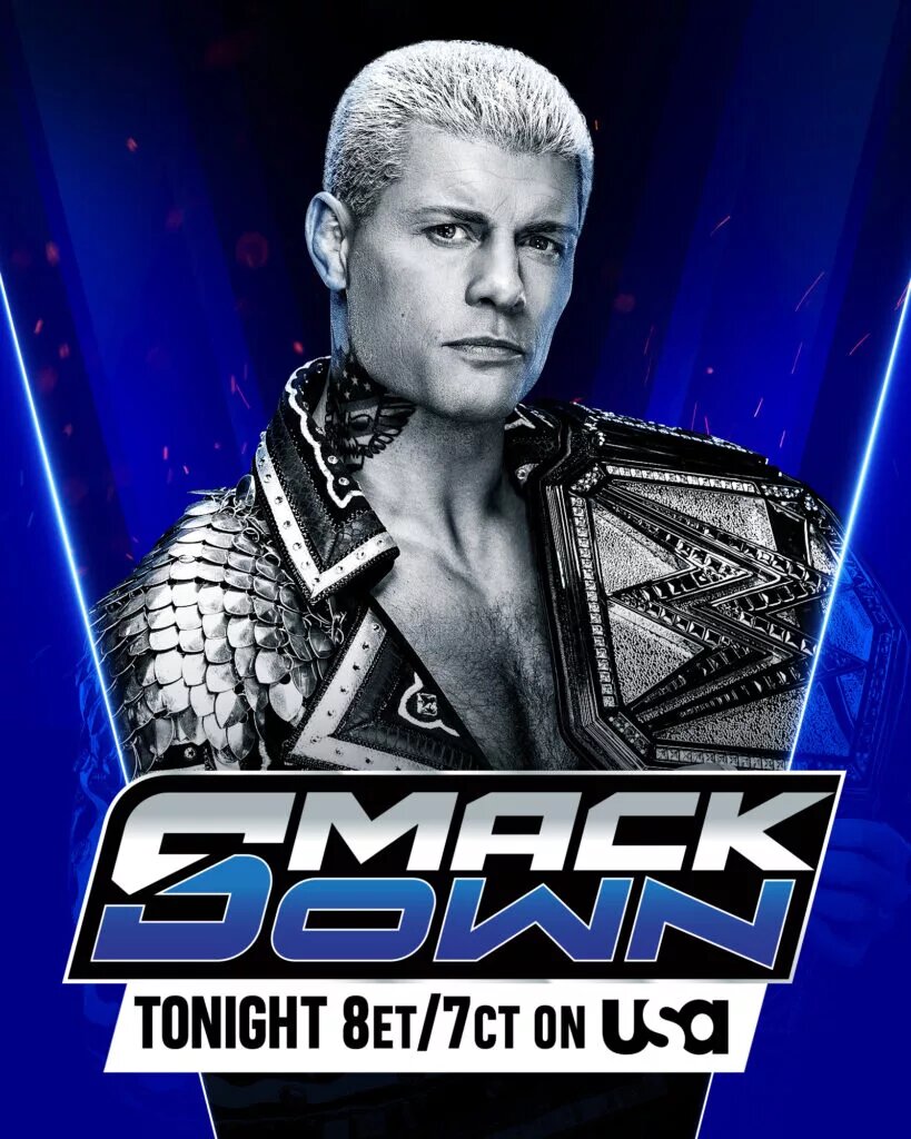 A graphic for the WWE SmackDown results for October 17, 2025 in San Jose, Califronia.