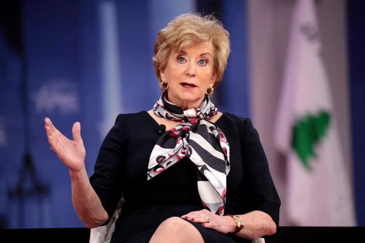 A photo of WWE founder Linda McMahon.