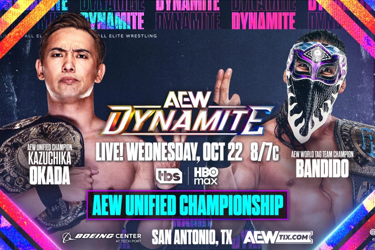 AEW Graphic Okada vs. Bandido AEW Unifies Championship