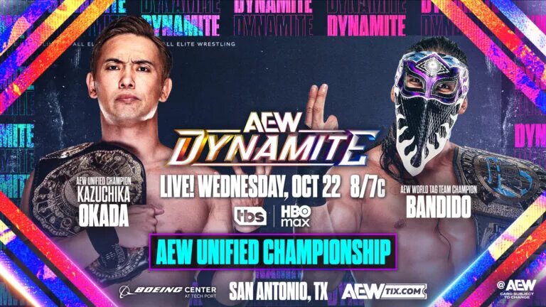 AEW Graphic Okada vs. Bandido AEW Unifies Championship