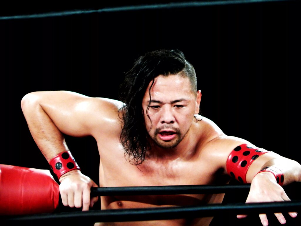 A photo of WWE star Shinsuke Nakamura, who's a potential opponent for NJPW Legend Hiroshi Tanahashi.
