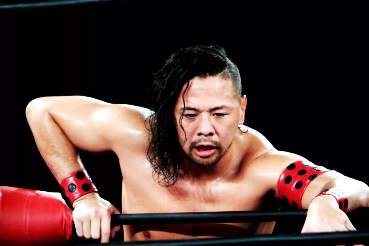 A photo of WWE star Shinsuke Nakamura, who's a potential opponent for NJPW Legend Hiroshi Tanahashi.