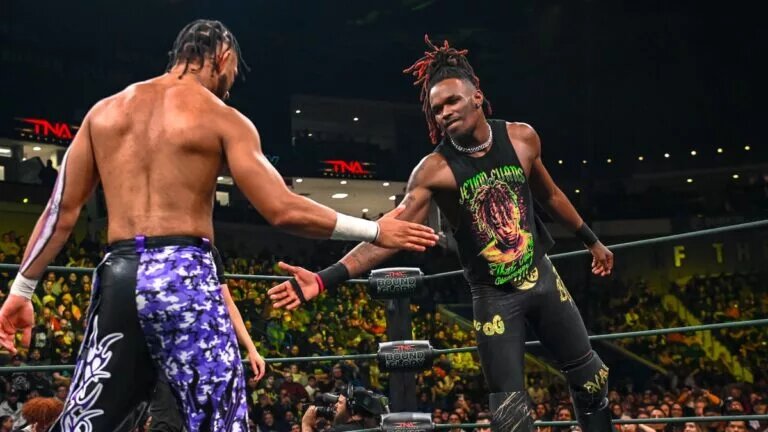 Image of NXT's Je'von Evans and TNA's Leon Slater