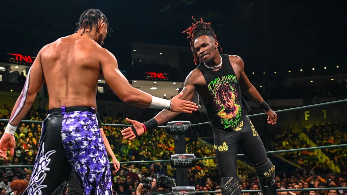 Image of NXT's Je'von Evans and TNA's Leon Slater