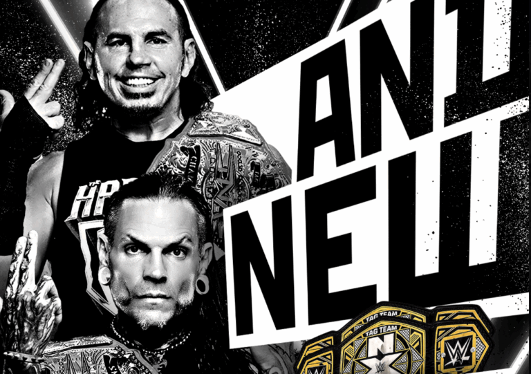 Graphic of The Hardy Boyz as the New WWE NXT Tag Team Champions