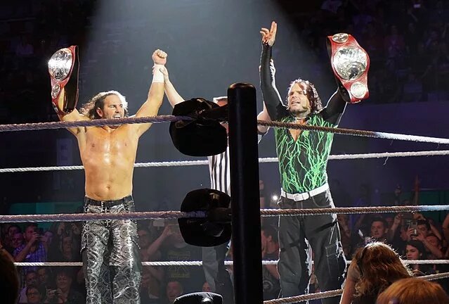 The Hardy Boyz when they were WWE RAW Tag Team Champions