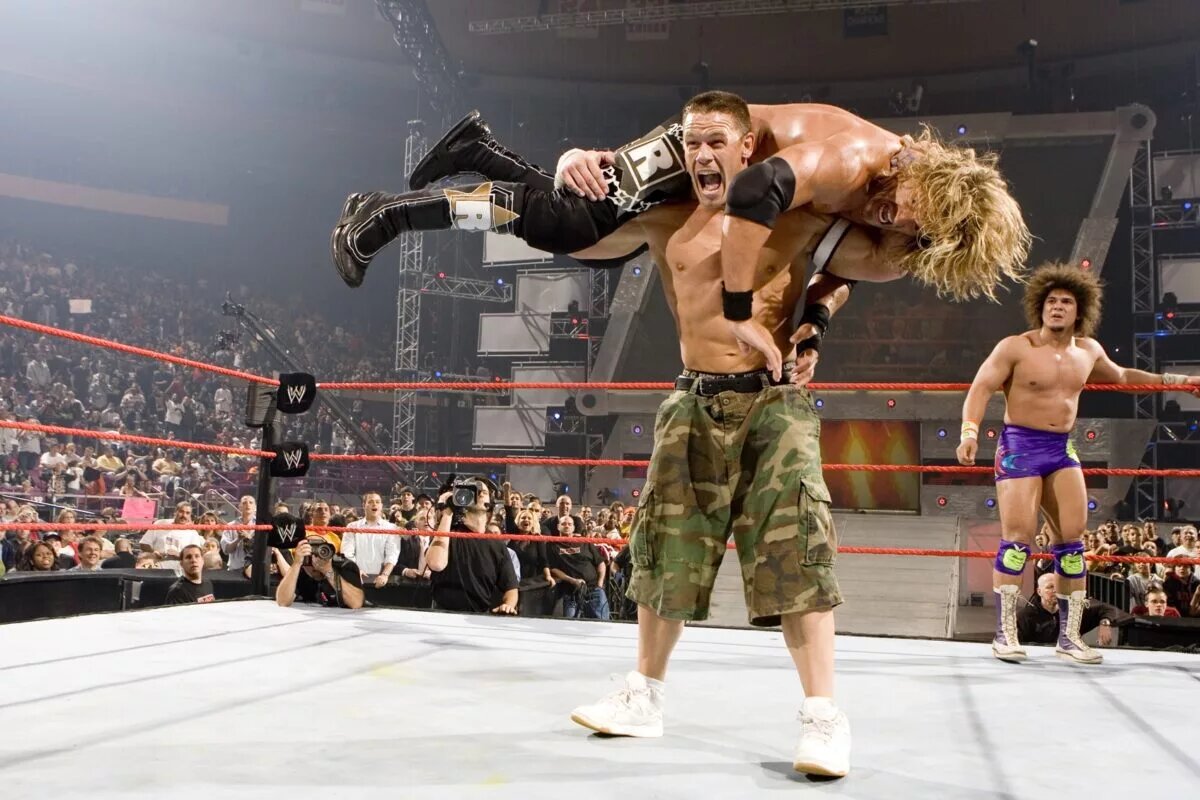 A photo of John Cena and one of his best WWE Rivals, Edge.