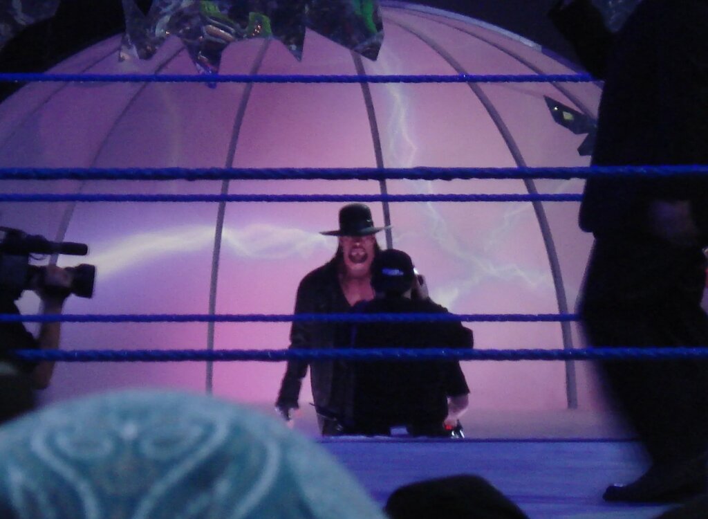 A photo of the Undertaker, one of the wresters to dress up as for Halloween.