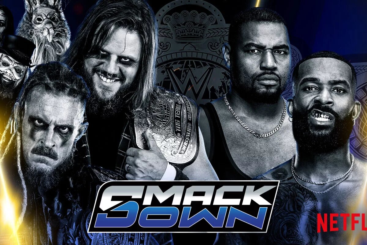A graphic for WWE SmackDown featuring The Wyatt Sicks, who was confronted by MFT.