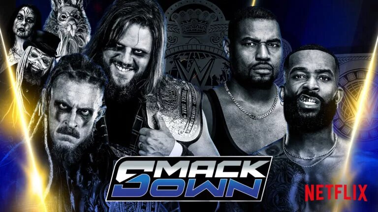 A graphic for WWE SmackDown featuring The Wyatt Sicks, who was confronted by MFT.