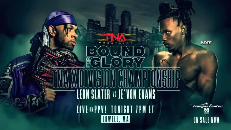 A TNA Bound for Glory graphic featuring Leon Slater and Je'Von Evans.