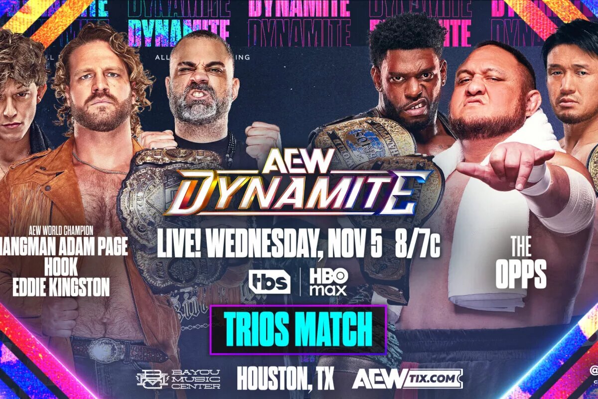 A graphic for the AEW Dynamite preview for November 5th, 2025.