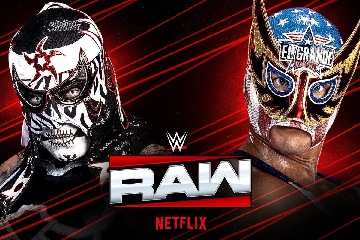 A WWE Raw graphic featuring Penta and El Grande Americano.