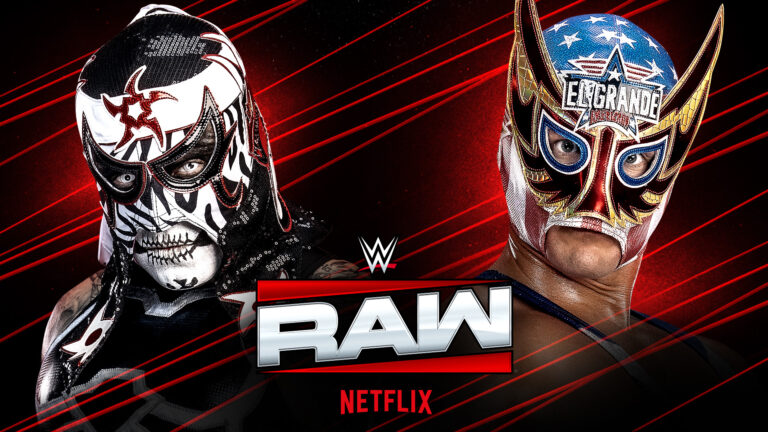 A WWE Raw graphic featuring Penta and El Grande Americano.
