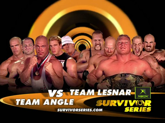 A WWE Survivor Series graphic featuring Brock Lesnar.