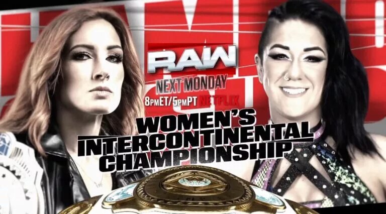 A WWE graphic featuring Women's Intercontinental Champion Becky Lynch.