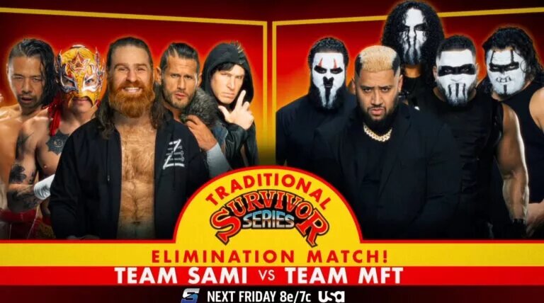 A graphic for the WWE SmackDown preview for November 28, 2025, the night before the 2025 WWE Survivor Series: WarGames PLE.