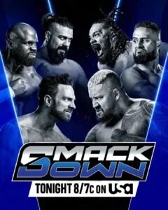 A WWE SmackDown graphic featuring Apollo Crews.