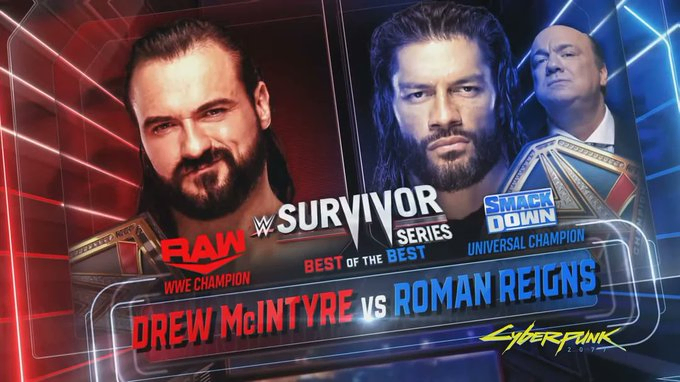A graphic for every WWE match that happened at Survivor Series and WrestleMania.