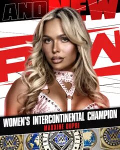 A photo of WWE Raw star Maxxine Dupri.